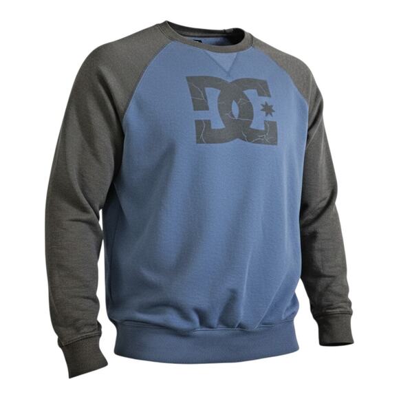 DC Shoes Other - DC Shoes Crewneck Sweatshirt Mens Large Blue Grey Fleece Pullover Skate Logo L